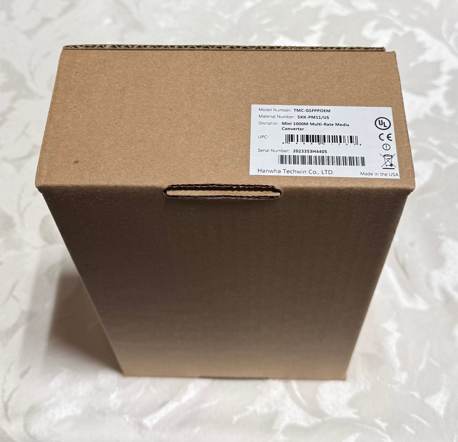 Hanwha TMC-GSFPPOEM Mini 1000M Multi-Rate Media Converter w/PoE+ Output **New**