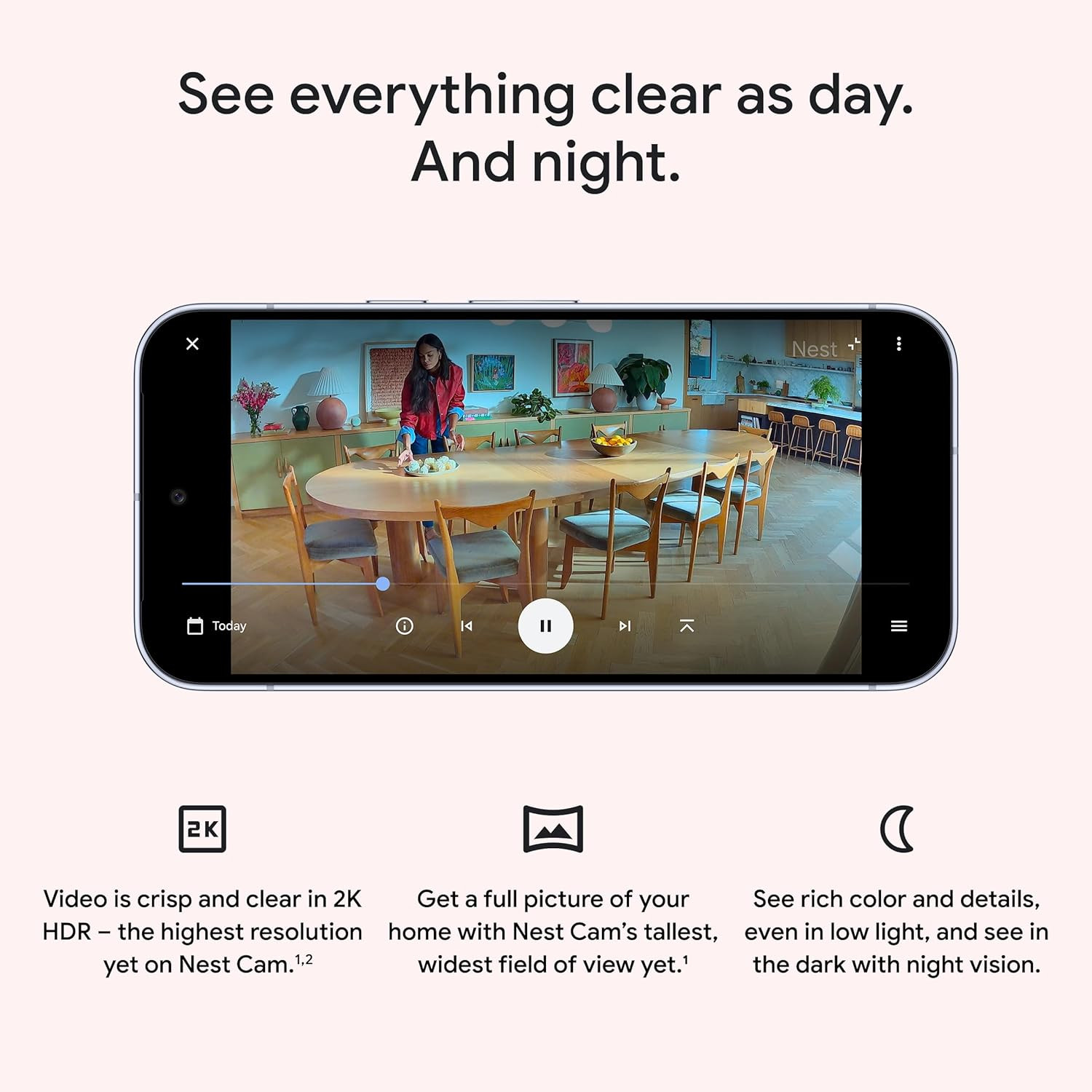 Nest Cam Indoor (Wired, 3Rd Gen) – Security Camera with 2K Video and Gemini, Nig