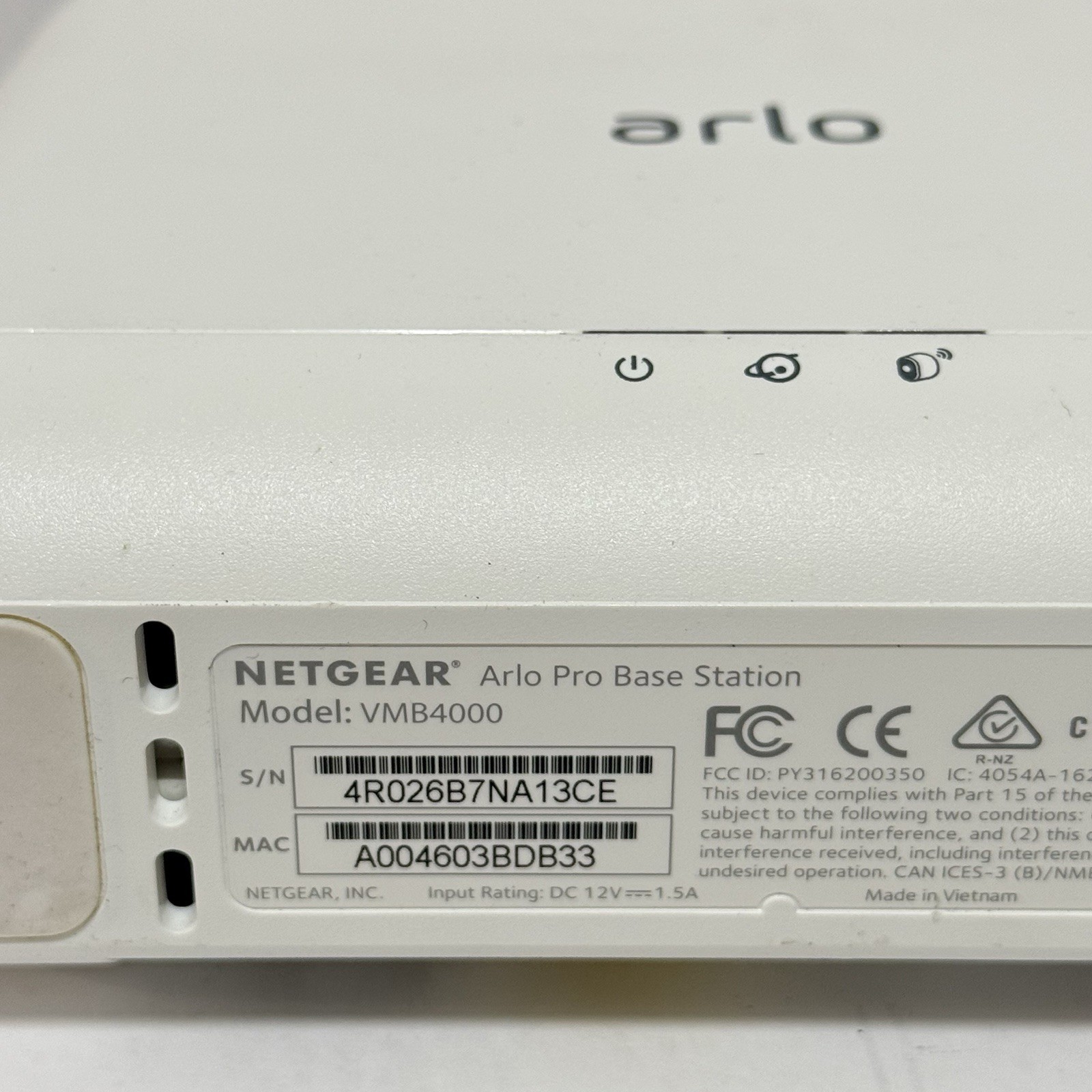 Netgear Arlo Pro Base Station VMB4000 Smart Home Hub – No Power Cord
