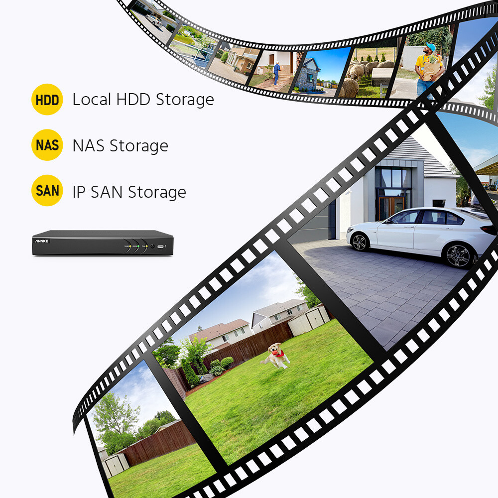 ANNKE 4K 8CH DVR 5MP Color Security Camera System Audio Outdoor Human Detection