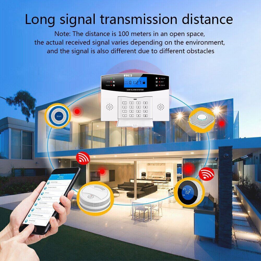 V24 Tuya APP WiFi+US/EU 4G Sim Card Wireless Home Security Burglar Alarm System