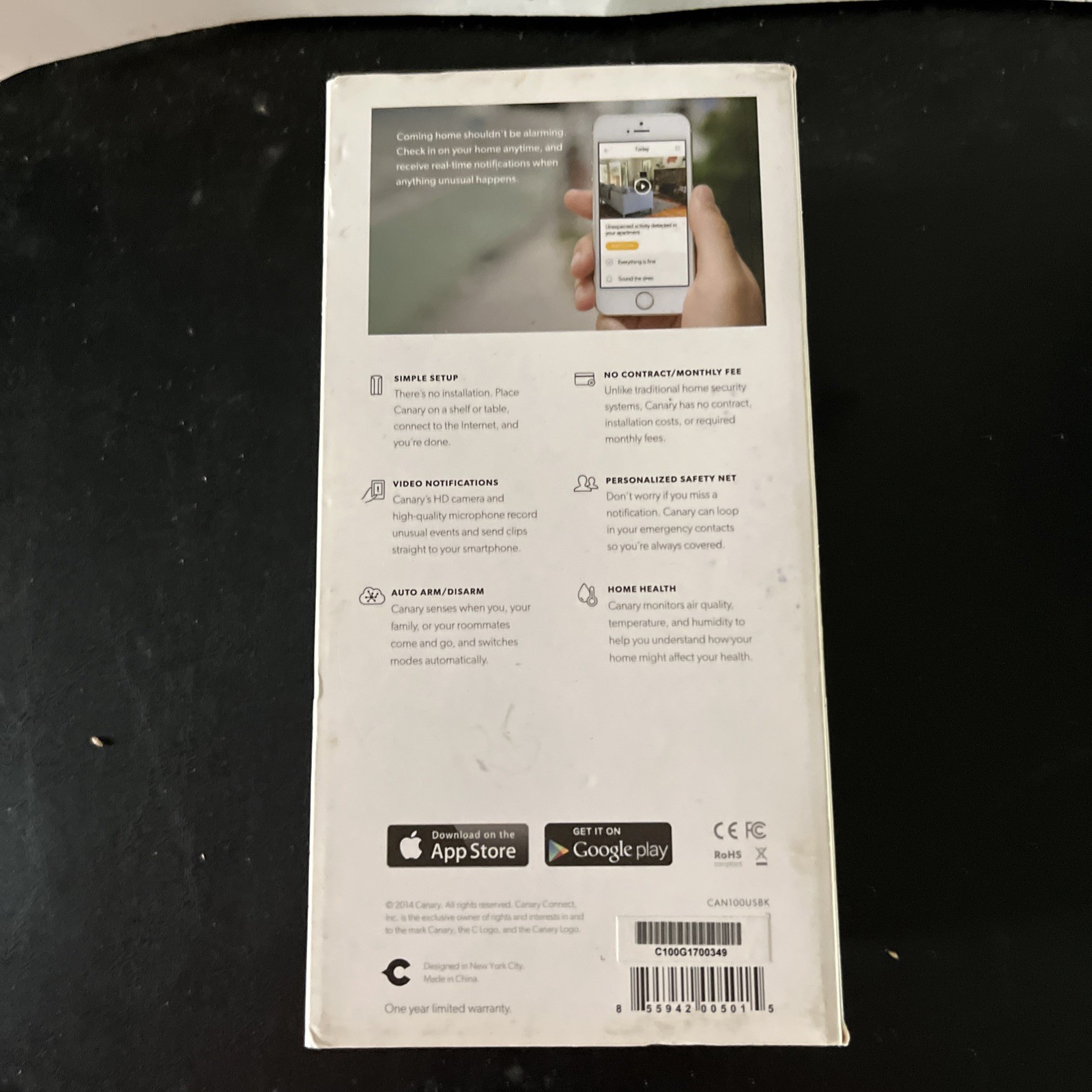 Canary All-in-One Home Security Device – Black *Read*