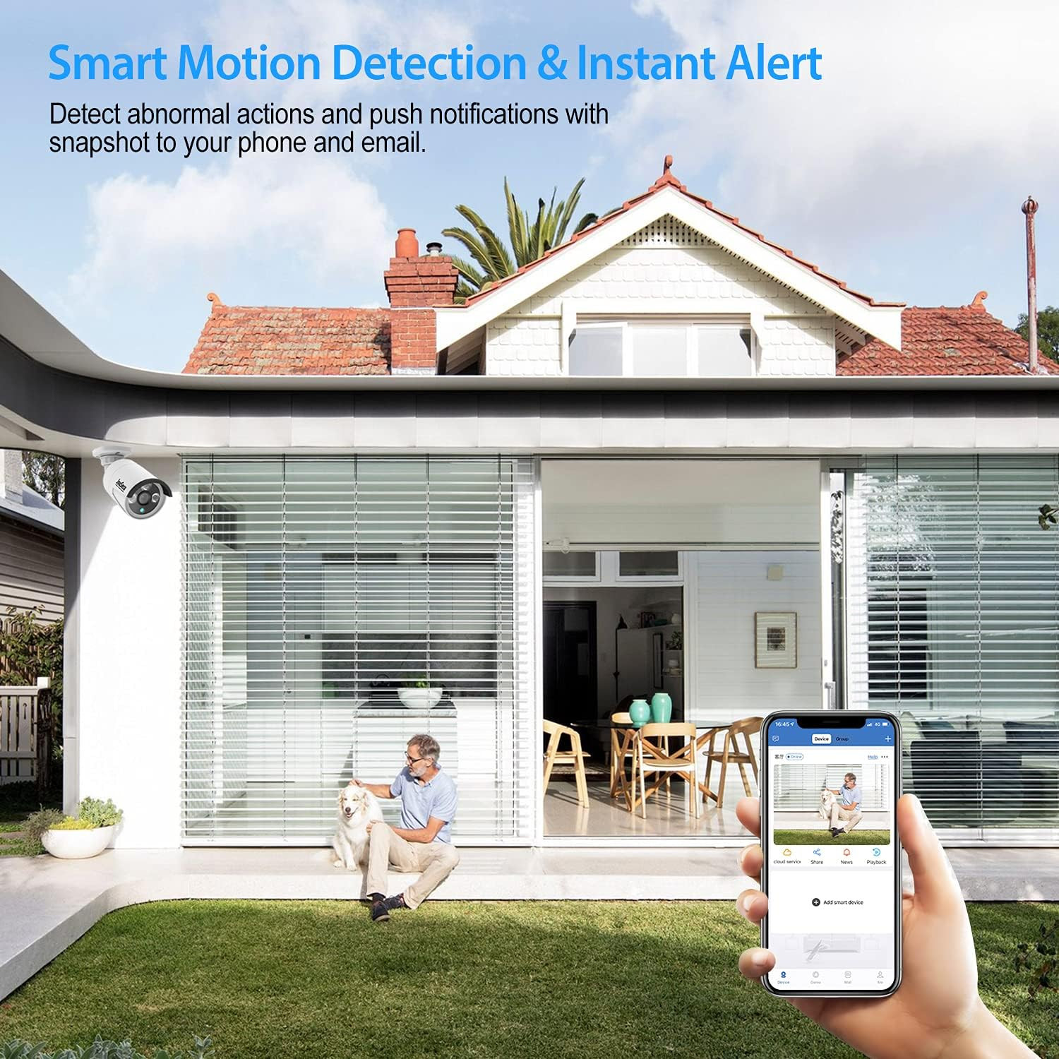 8CH Home Security Camera System Outdoor Indoor, 2MP HD 5-In-1 Surveillance DVR R