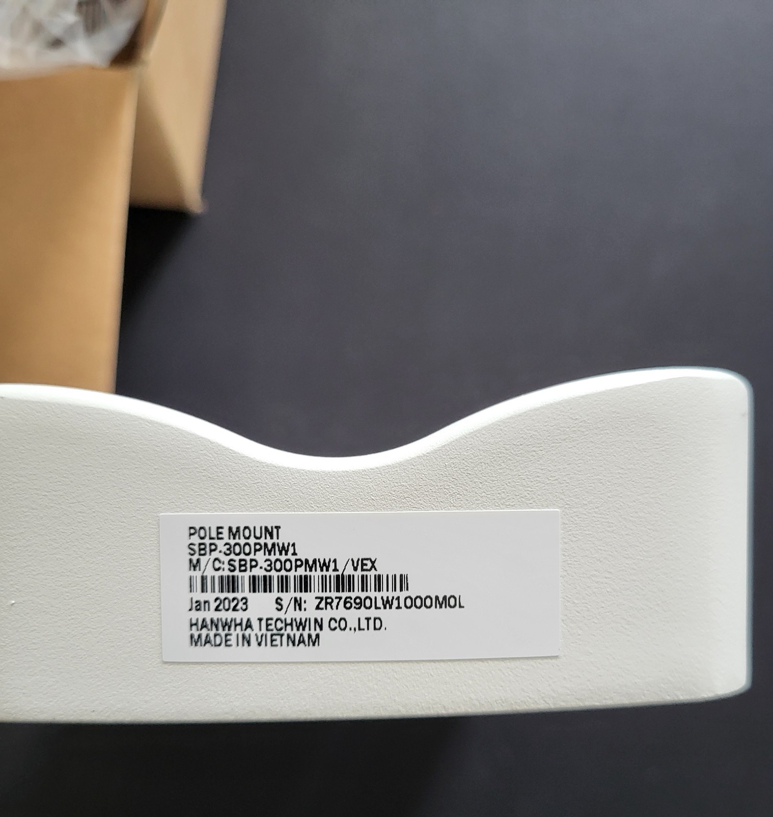 Hanwha Techwin SBP-300PMW1 Pole Mount Adapter Accessory