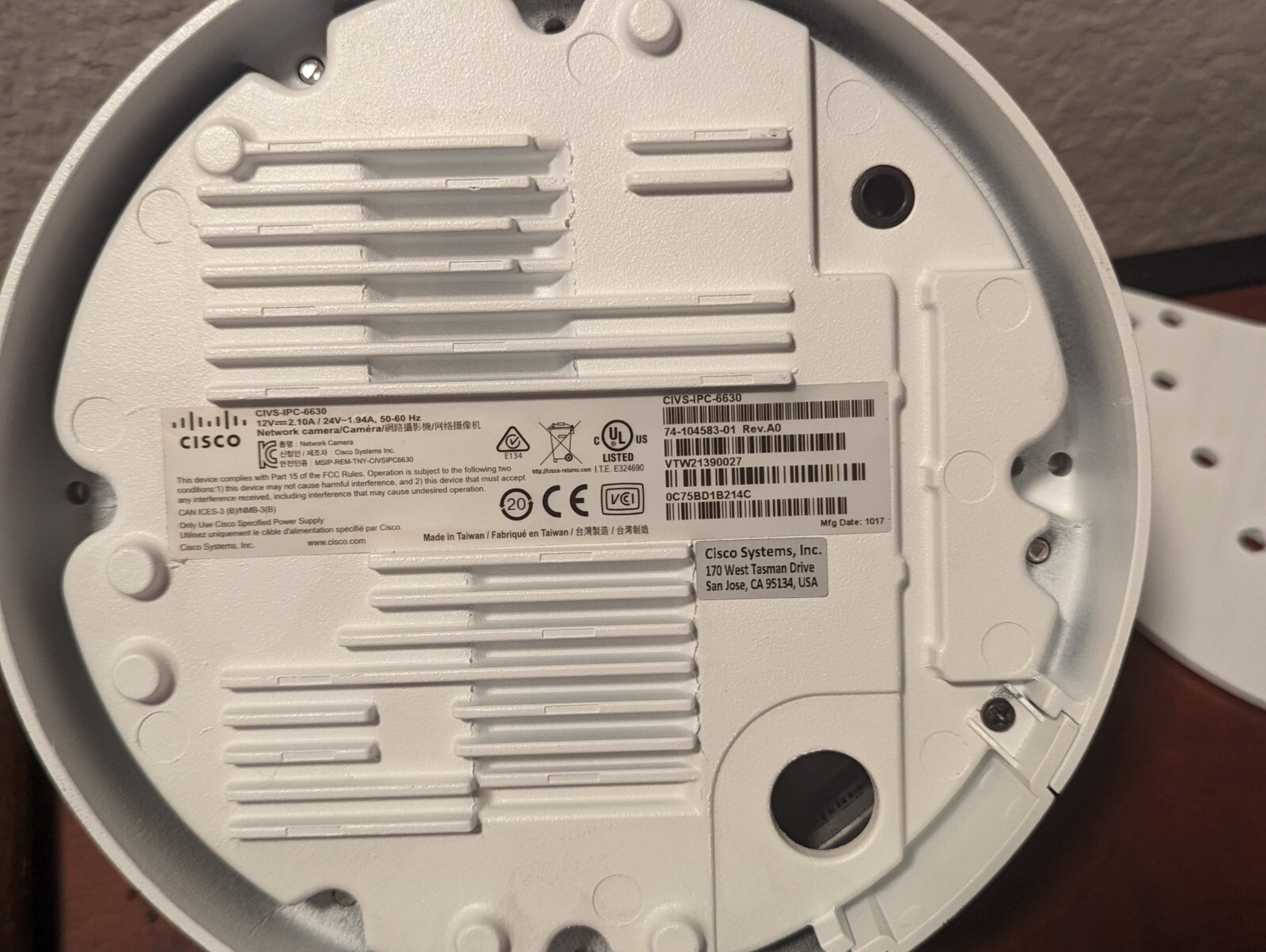 Cisco CIVS-IPC-6630 Dome Security Camera