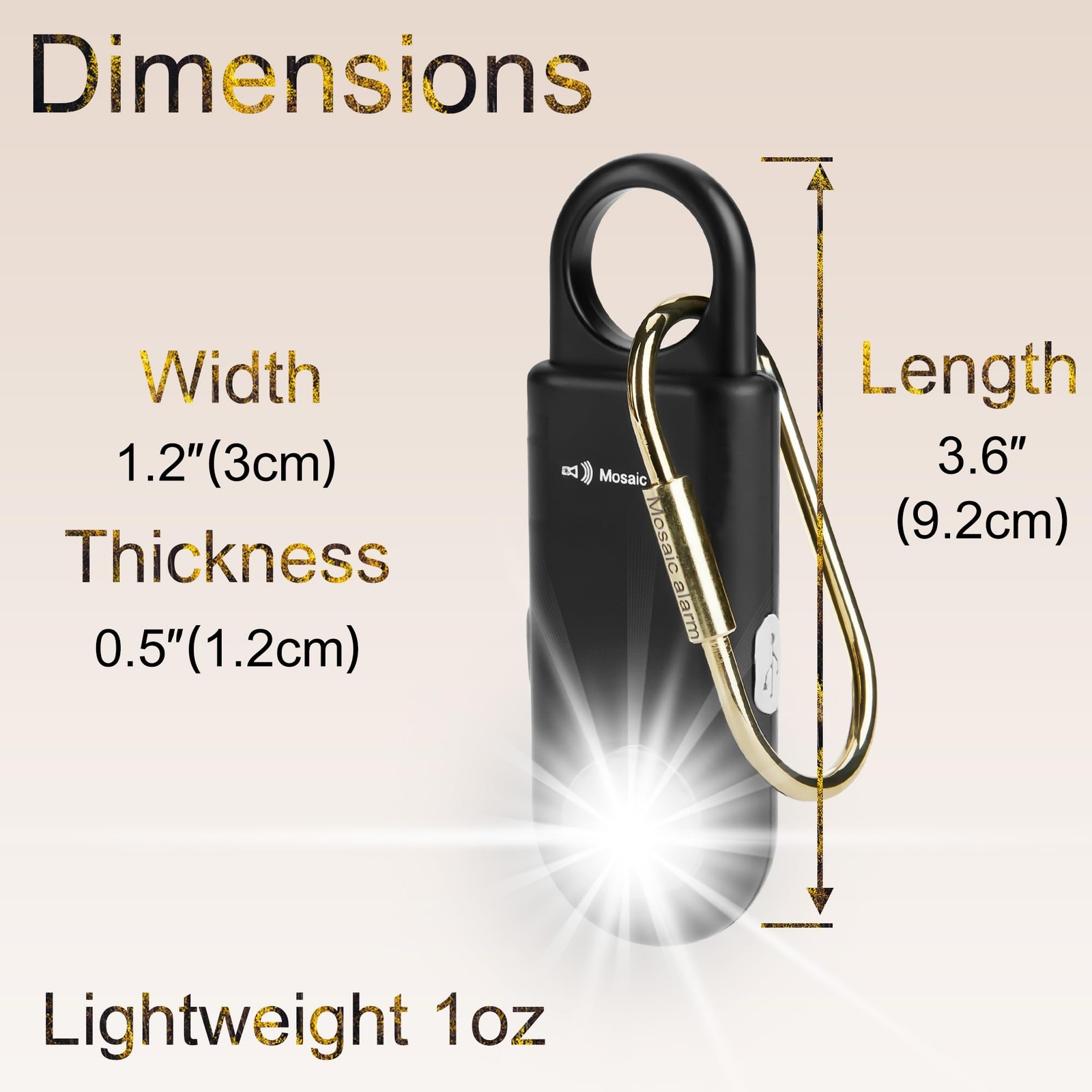 135dB Rechargeable Personal Safety Alarm Strobe Light Flashlight Keychain Sir…