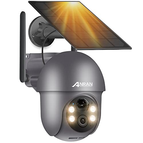 5MP Security Cameras Wireless Outdoor, Solar Camera Wireless with 5MP-Gray