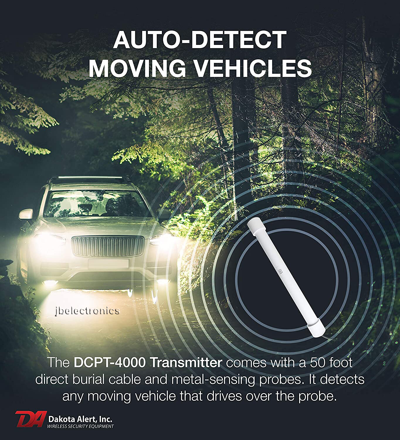 DAKOTA ALERT DCPA-4K PLUS PROBE ALERT DRIVEWAY ALARM+RELAYS+12V OUTPUT-50′ WIRE