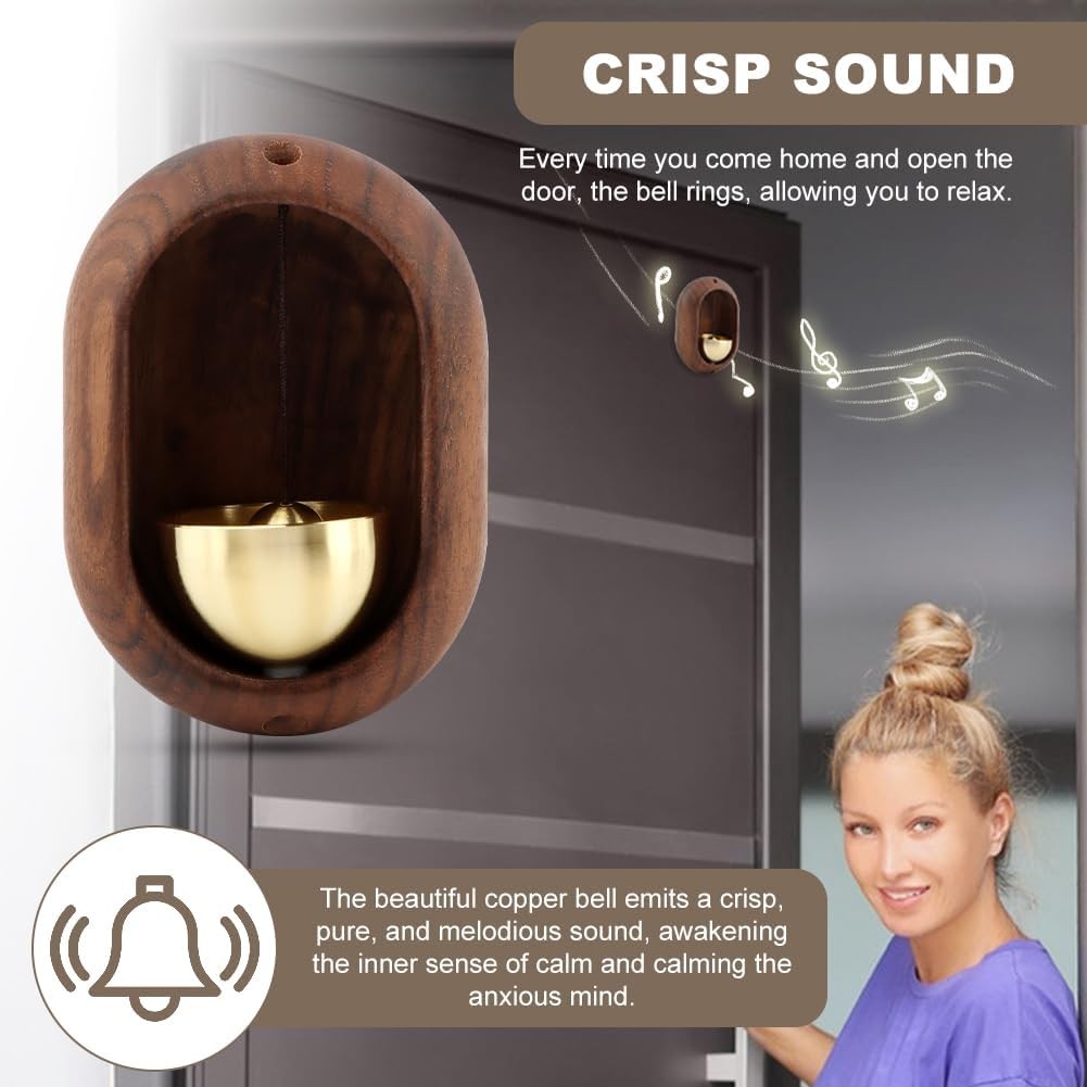 Oval Magnetic Hanging Door Bell, Loud Sound Wooden Zen Grip Doorbell Chime,…