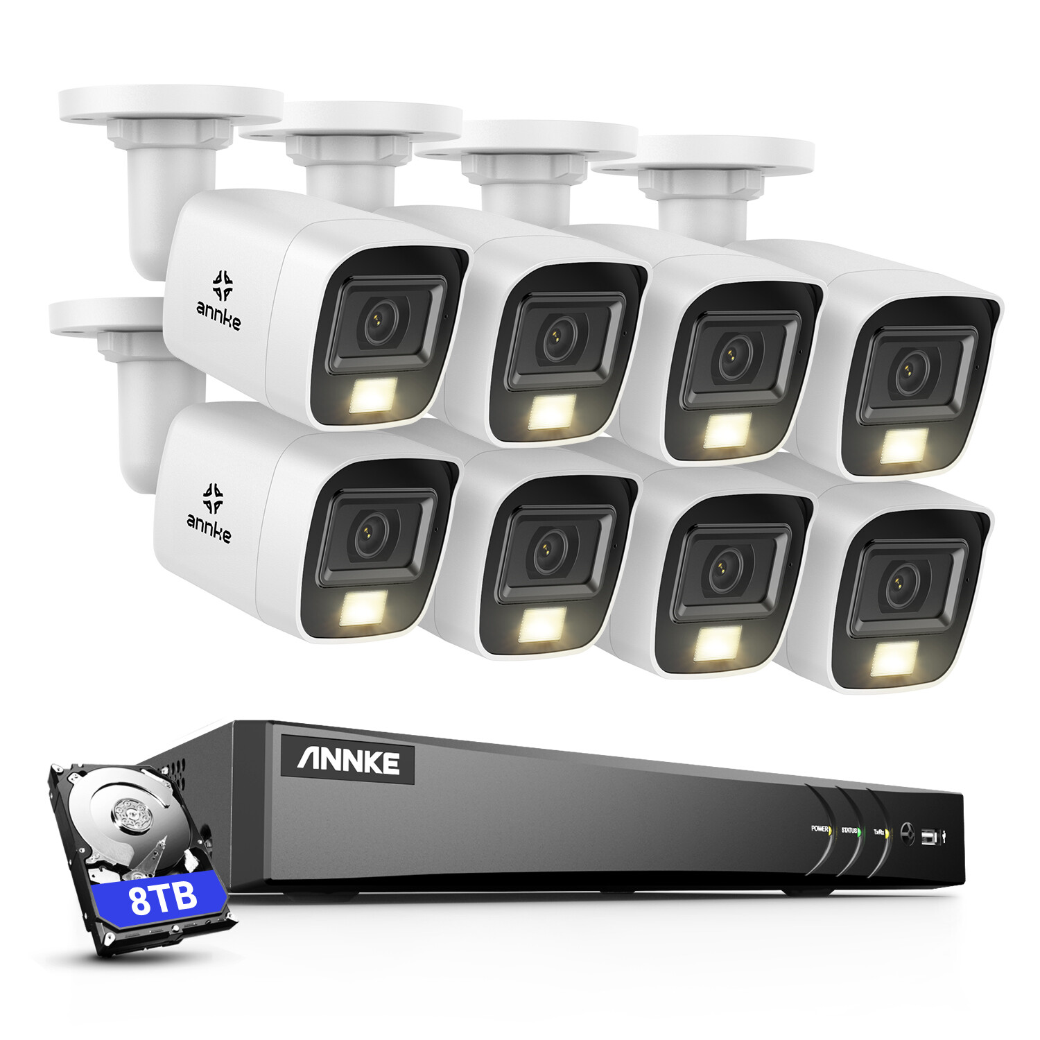 ANNKE 4K Security Camera System 8MP 8CH DVR Outdoor AI Color Night H.265+ IP67