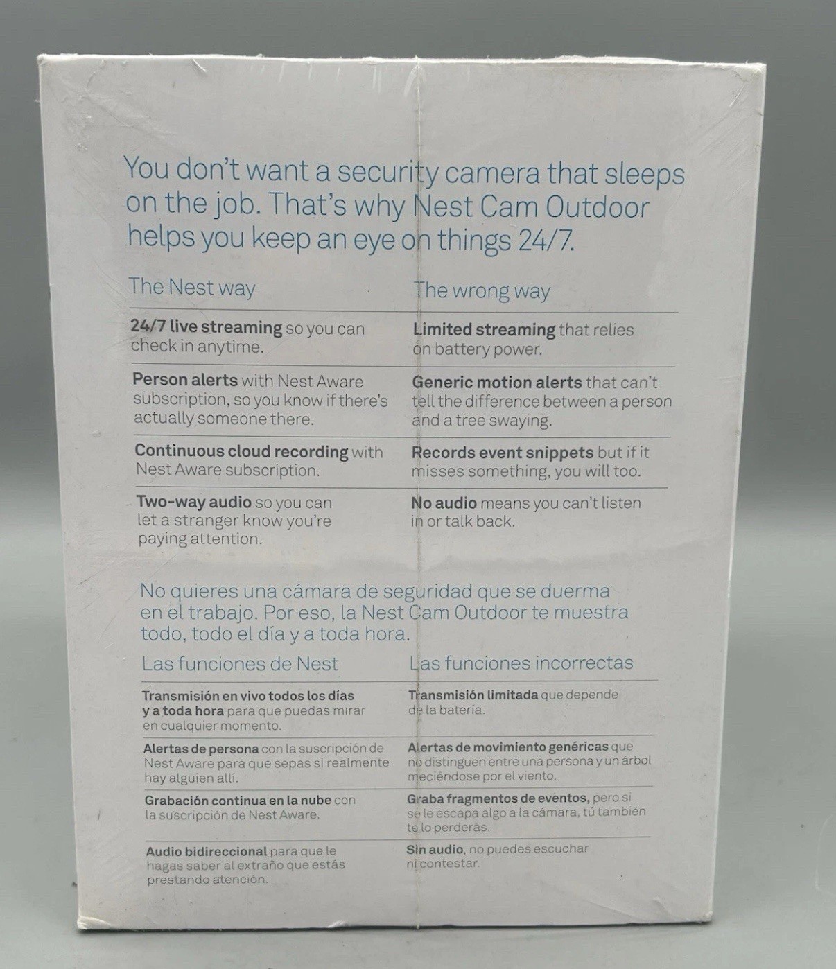 NEST Cam Outdoor Security Camera Model NC2100ES – Sealed