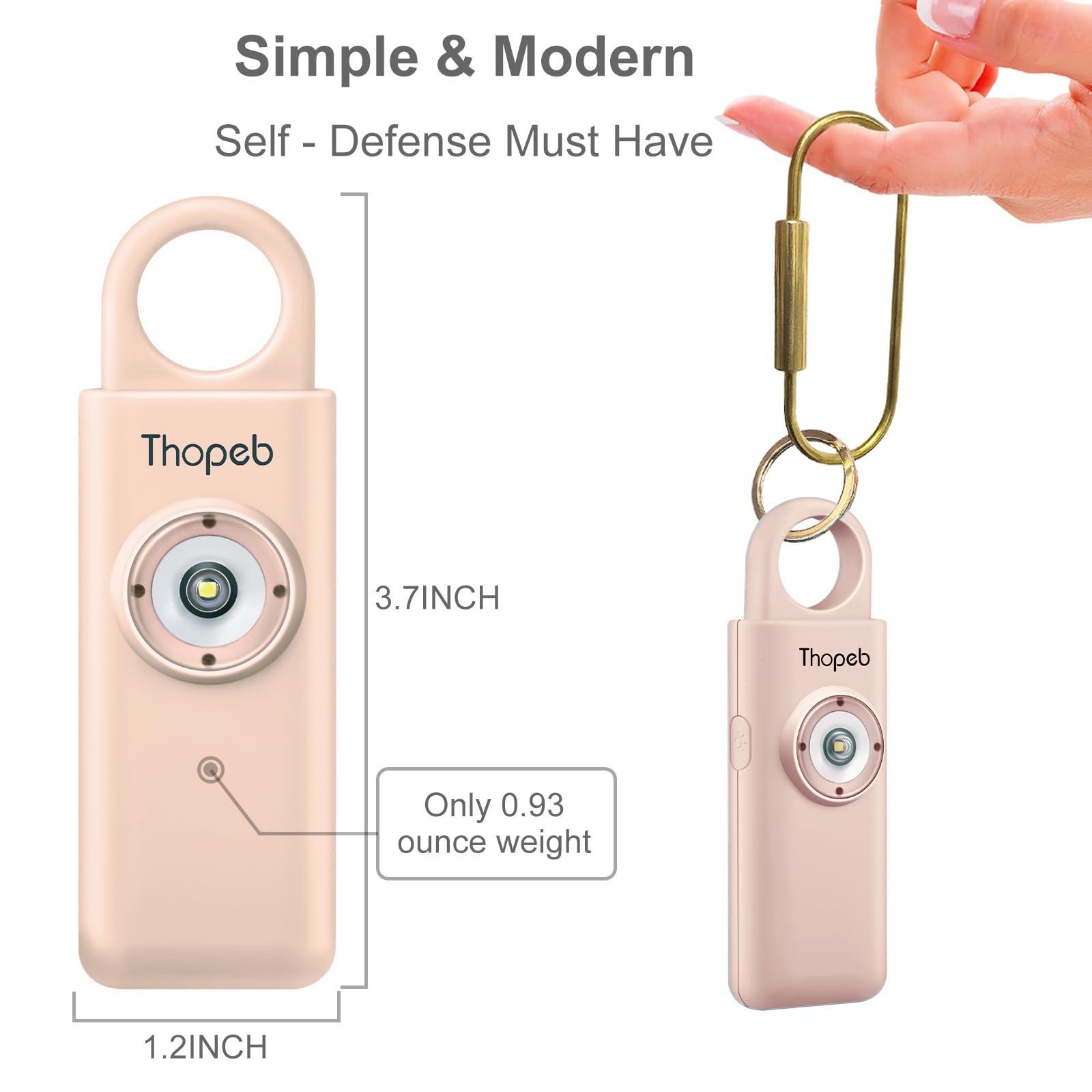 – Personal Safety Alarm for Women–135dB Siren, Strobe Light and Rechargeable …
