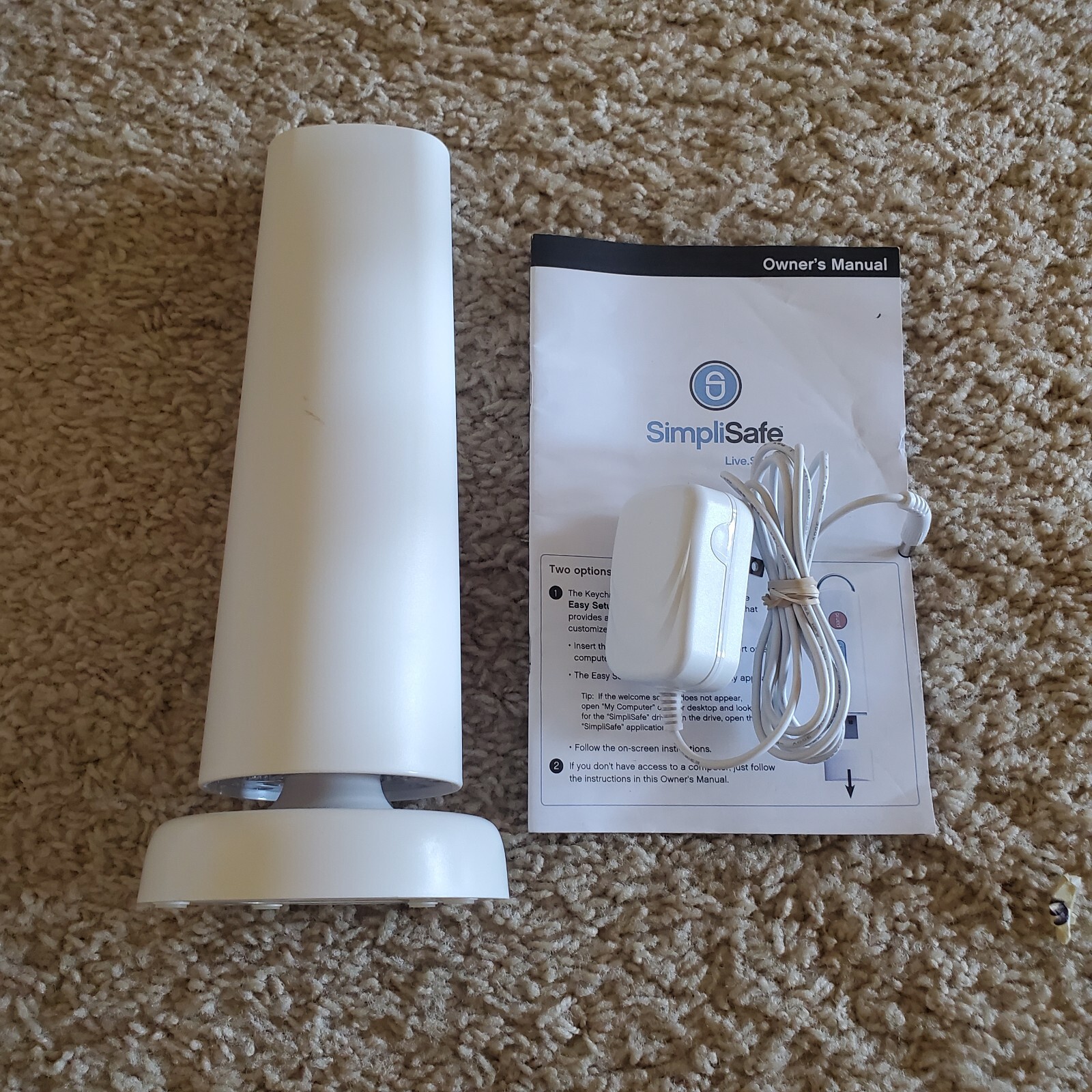 SimpliSafe White 10 1/2″ Base Station Transmitter Module BS1000 With Charger