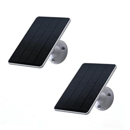 2 Pack Solar Panels Compatible with WYZE Battery Cam Pro, Solar 2 Pack-White