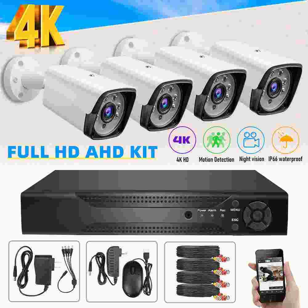 4CH 5MP Lite DVR 1080P Security Camera System Kit Outdoor Night Vision Home CCTV