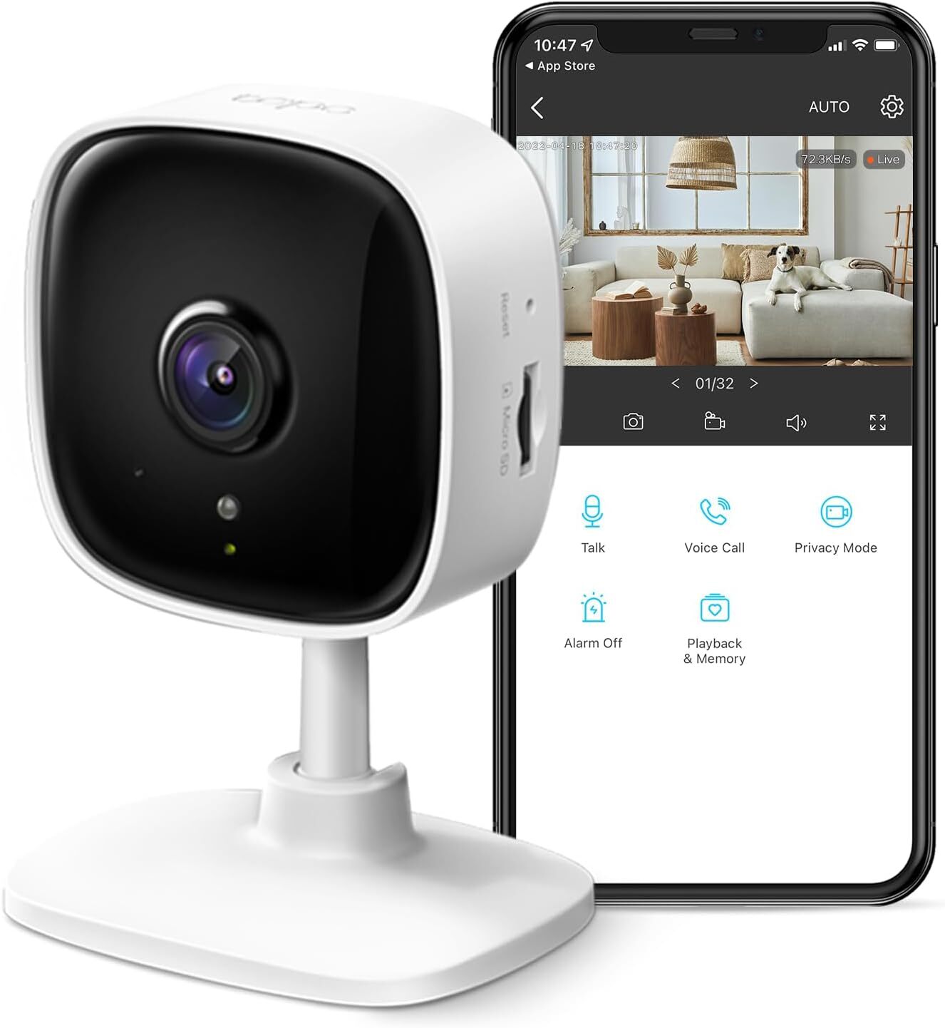 TP-Link Tapo 2K Indoor Security Dog Camera for Baby Monitor | w/ Motion