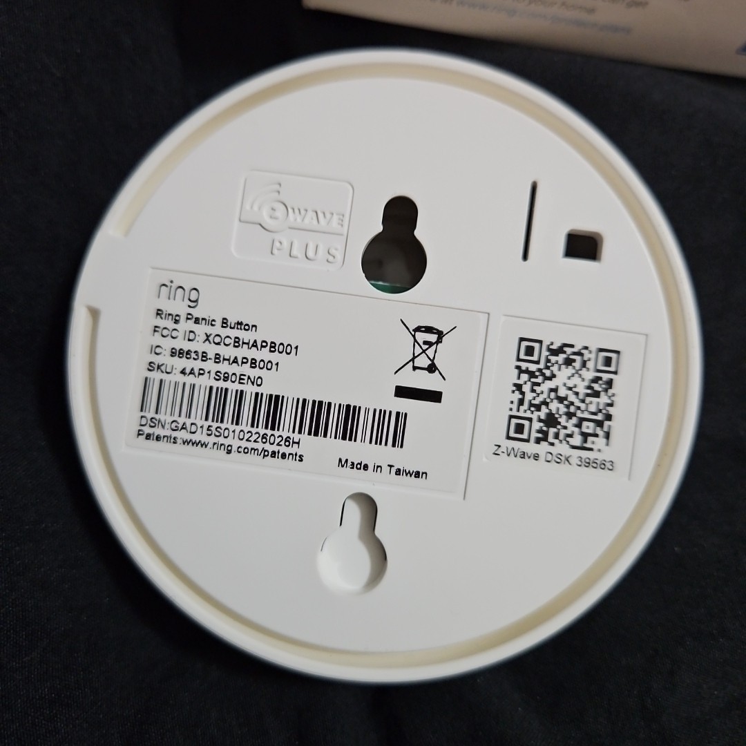 Ring Alarm Panic Button For Ring Alarm 1st Gen White Z-Wave DSK 39563