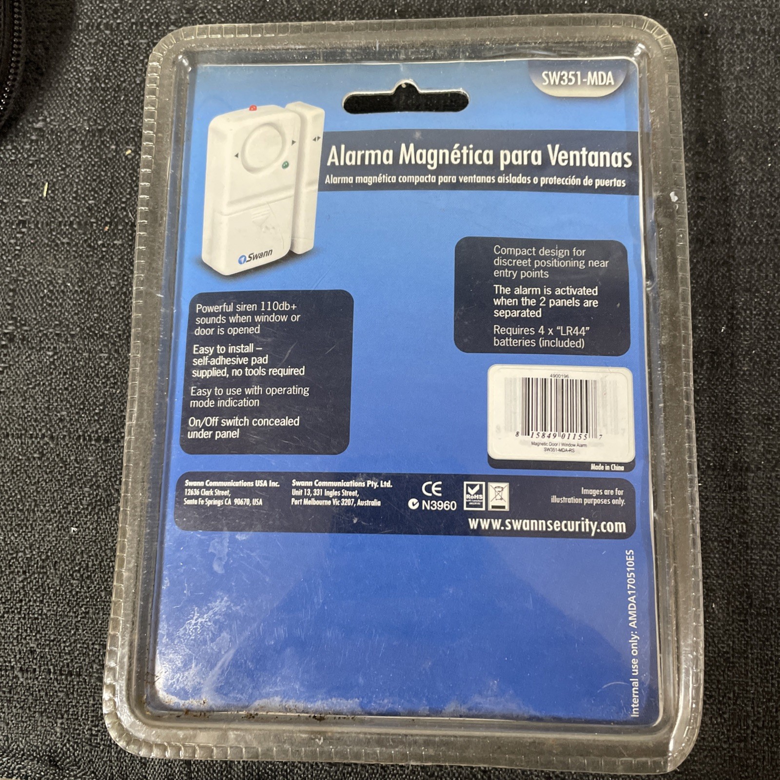 NEW SWANN Window & Door Magnetic Alarms SW351-MDA Stand Alone Security