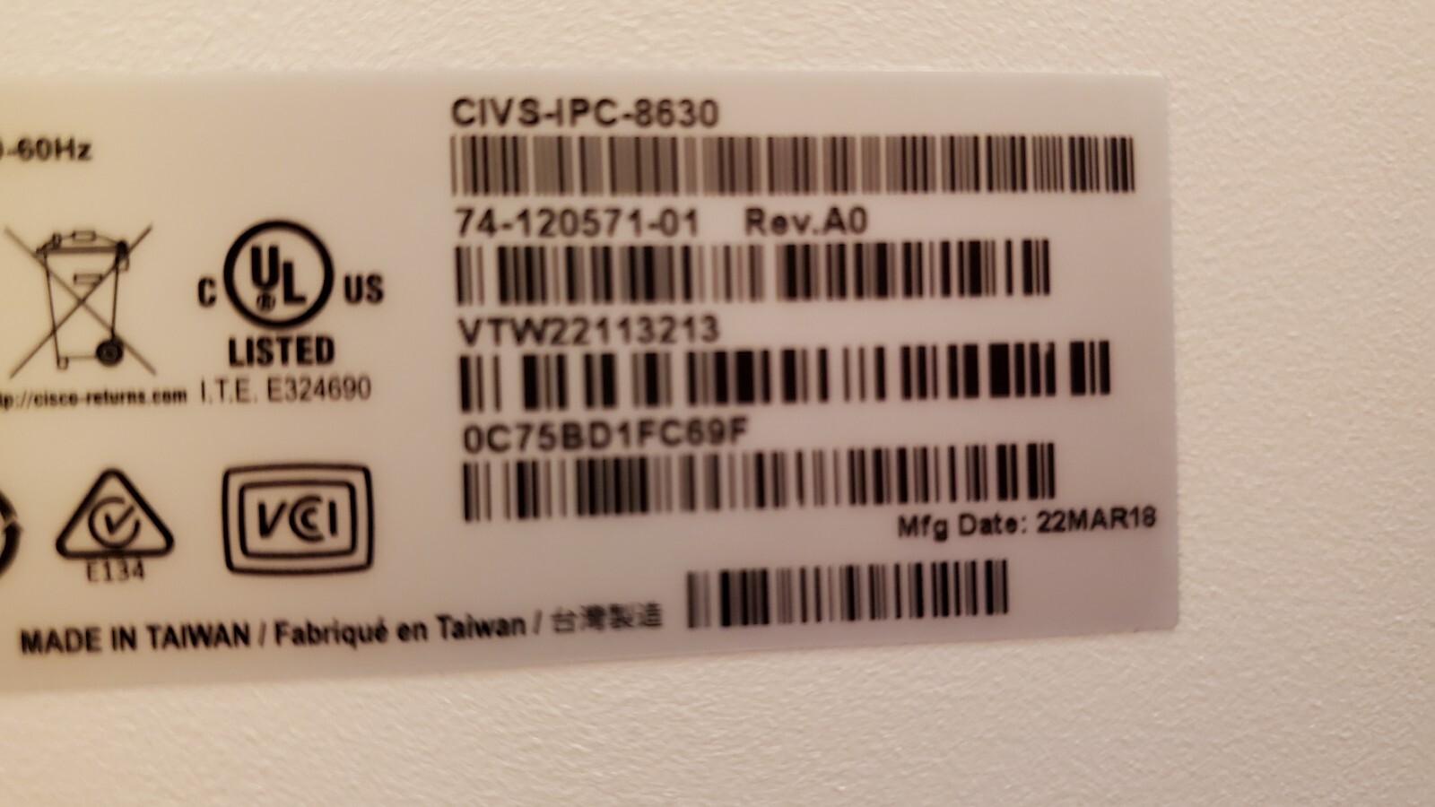 New Cisco CIVS-IPC-8630 Dome 1080p IP Outdoor surveillance Camera, WDR Pro