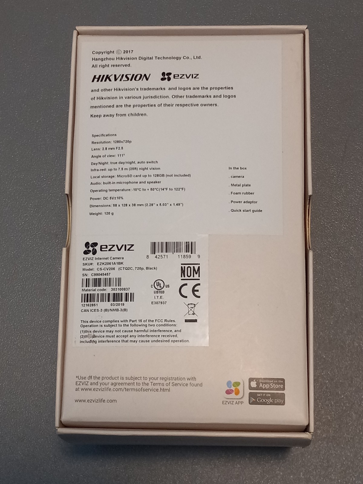 HD 720 Indoor Wi-Fi Camera CS-CV206 Day/Night Auto Switch & Two Way Audio