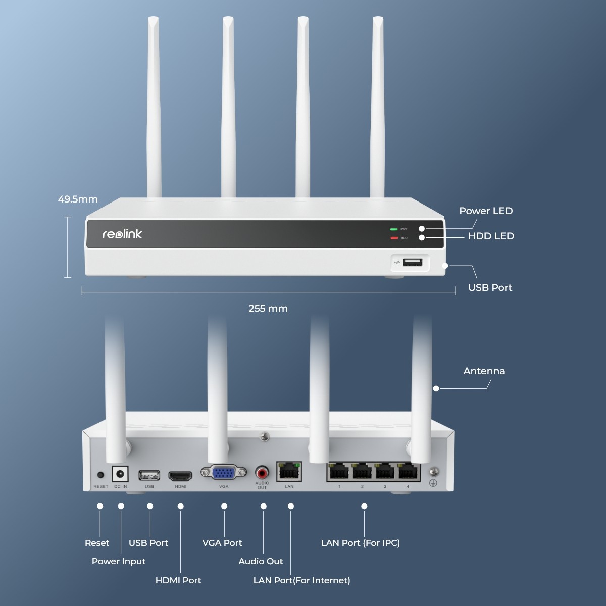 Reolink RLN12W 4K 16CH WiFi NVR 24/7 Recording for CCTV Security Camera System