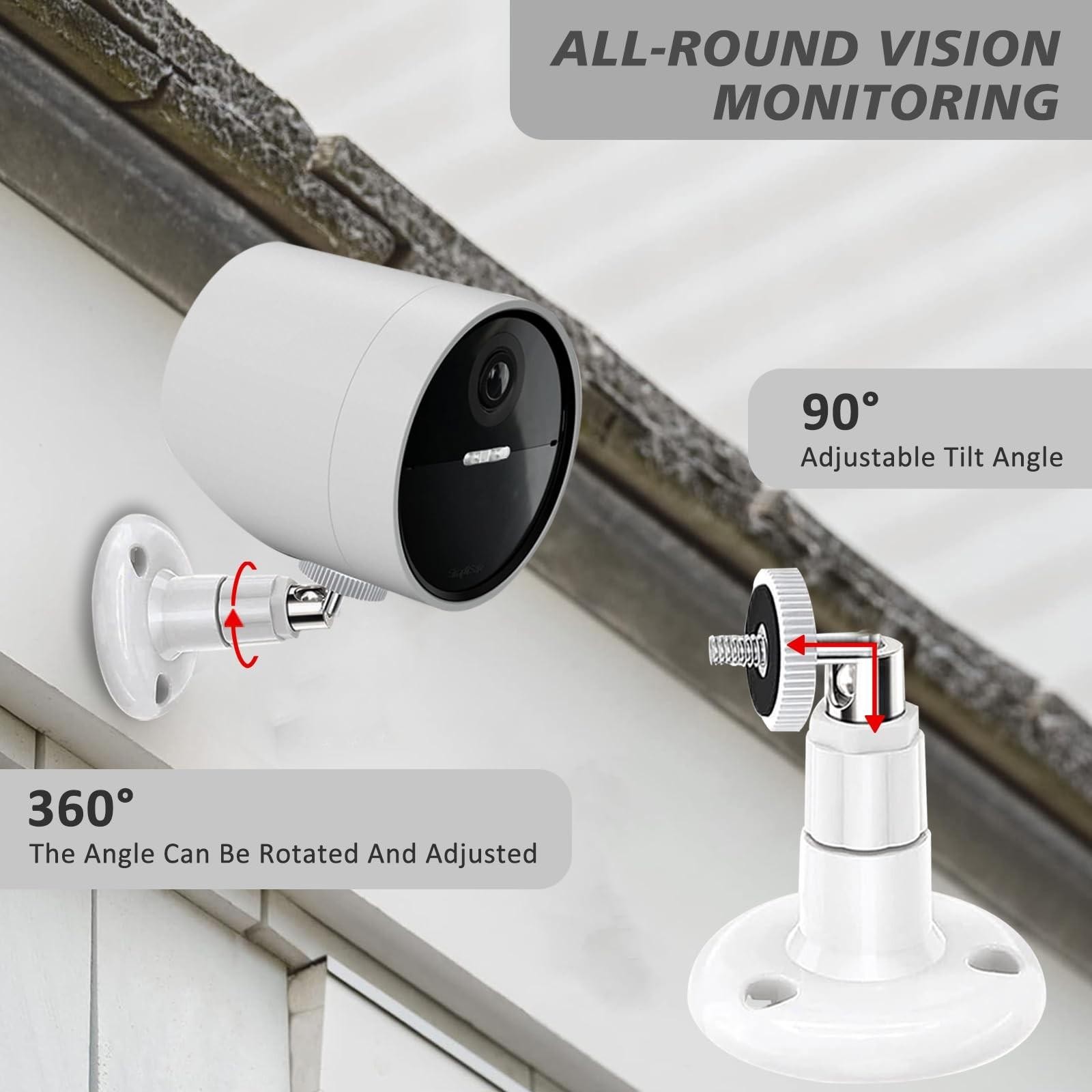 2 Pack Wall Mount Compatible with Simplisafe Outdoor Security Camera, 360° Rot