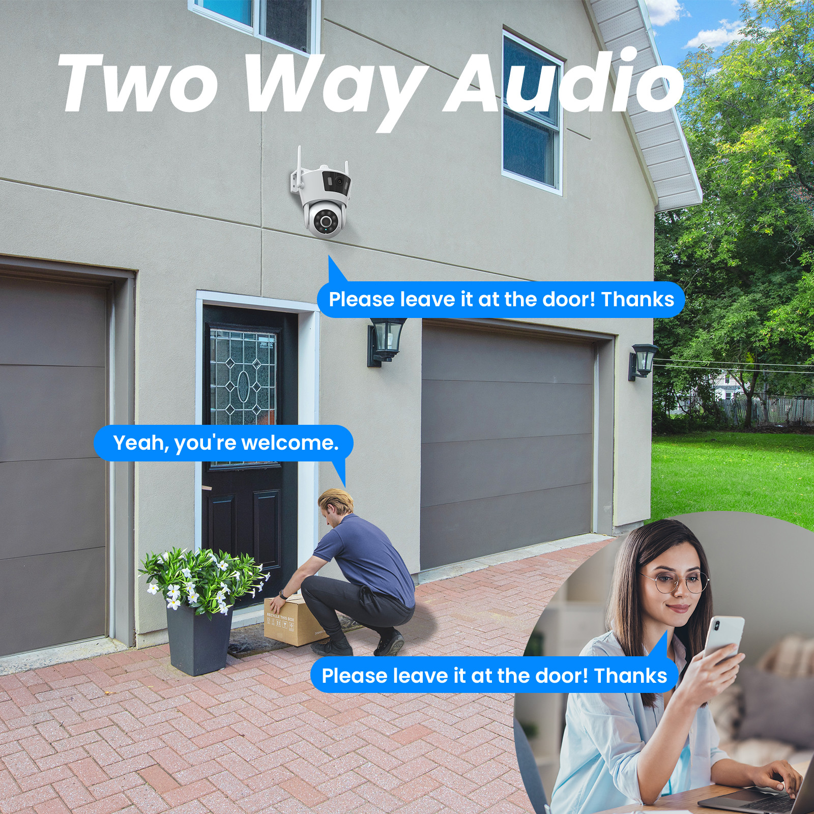 ANRAN 4MP Double Lens HD Wireless Security Camera Home WiFi Outdoor Night Vision