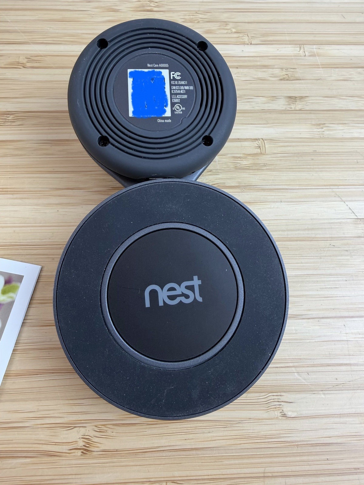 Google Nest Cam Indoor Security Wi-Fi Camera A0005 Black 1st Gen w/ Mount Plate