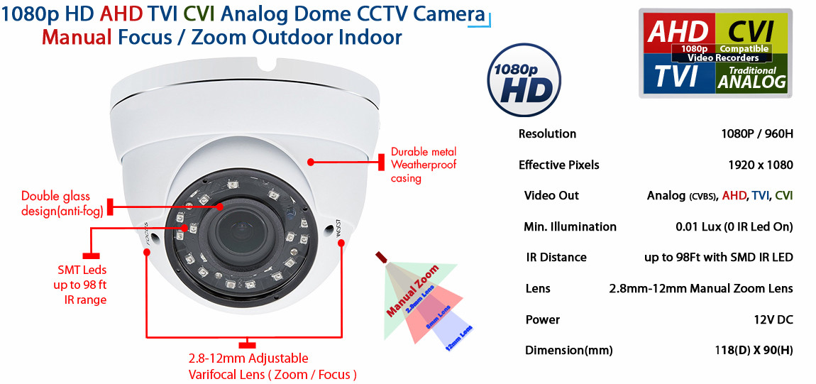12 Camera Surveillance System 1080p HD Metal Security Camera 16ch DVR NO Cables