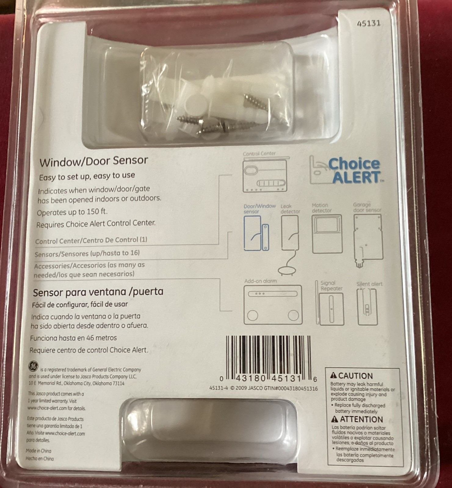 GE Choice Alert Wireless Alarm System Window/Door Sensor New Sealed