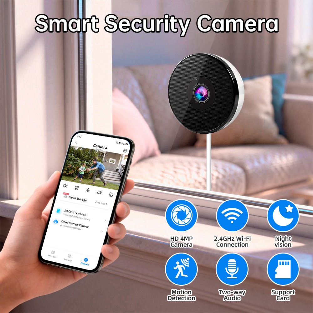 4MP WiFi Window Camera Infrared Night Vision Real Time Home Security Monitoring