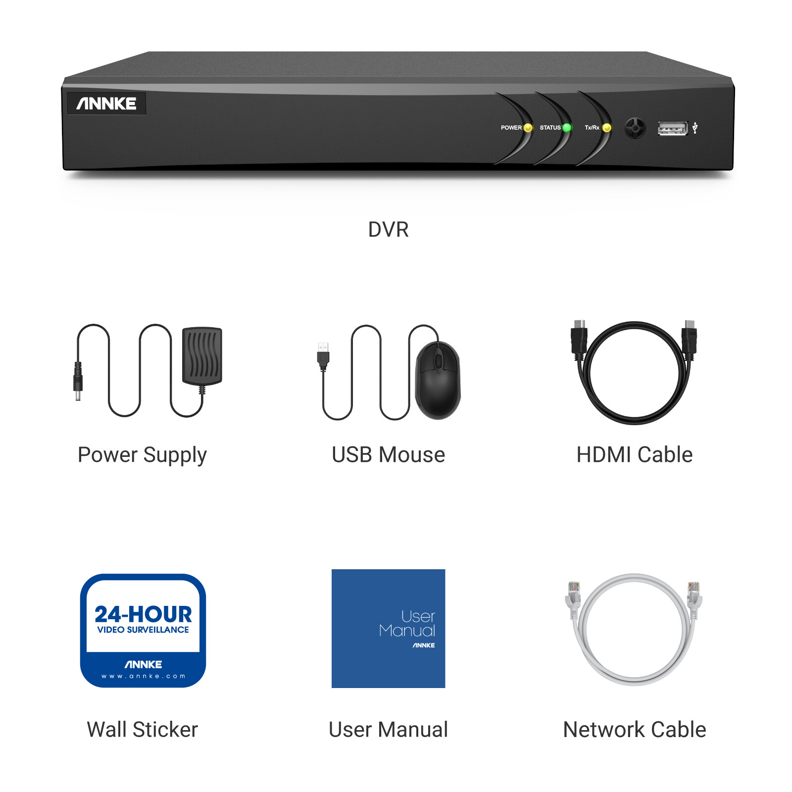 ANNKE 4K Video 8CH DVR Security Video Recorder 8MP Human Motion Detection H.265+