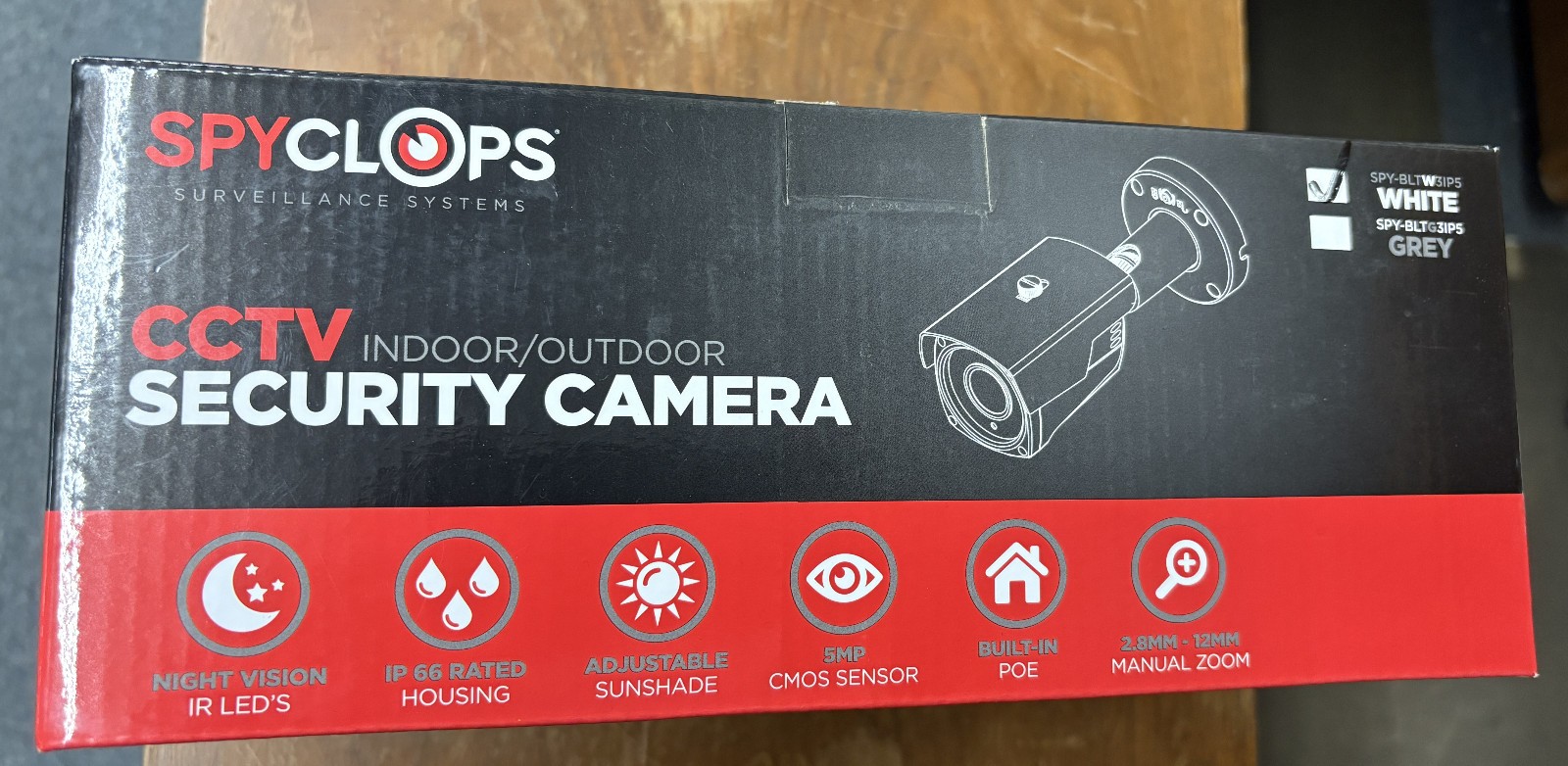 Spyclops SPYBLTW3IP5 In/Outdoor IP Security Camera White Manual Zoom