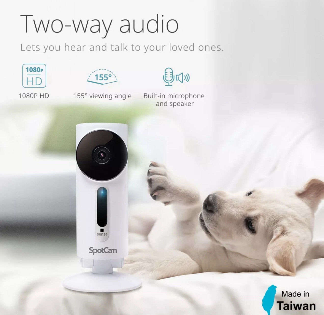 SpotCam Sense Wireless Security Camera 1080p, Motion Alert, Temperature Sensor