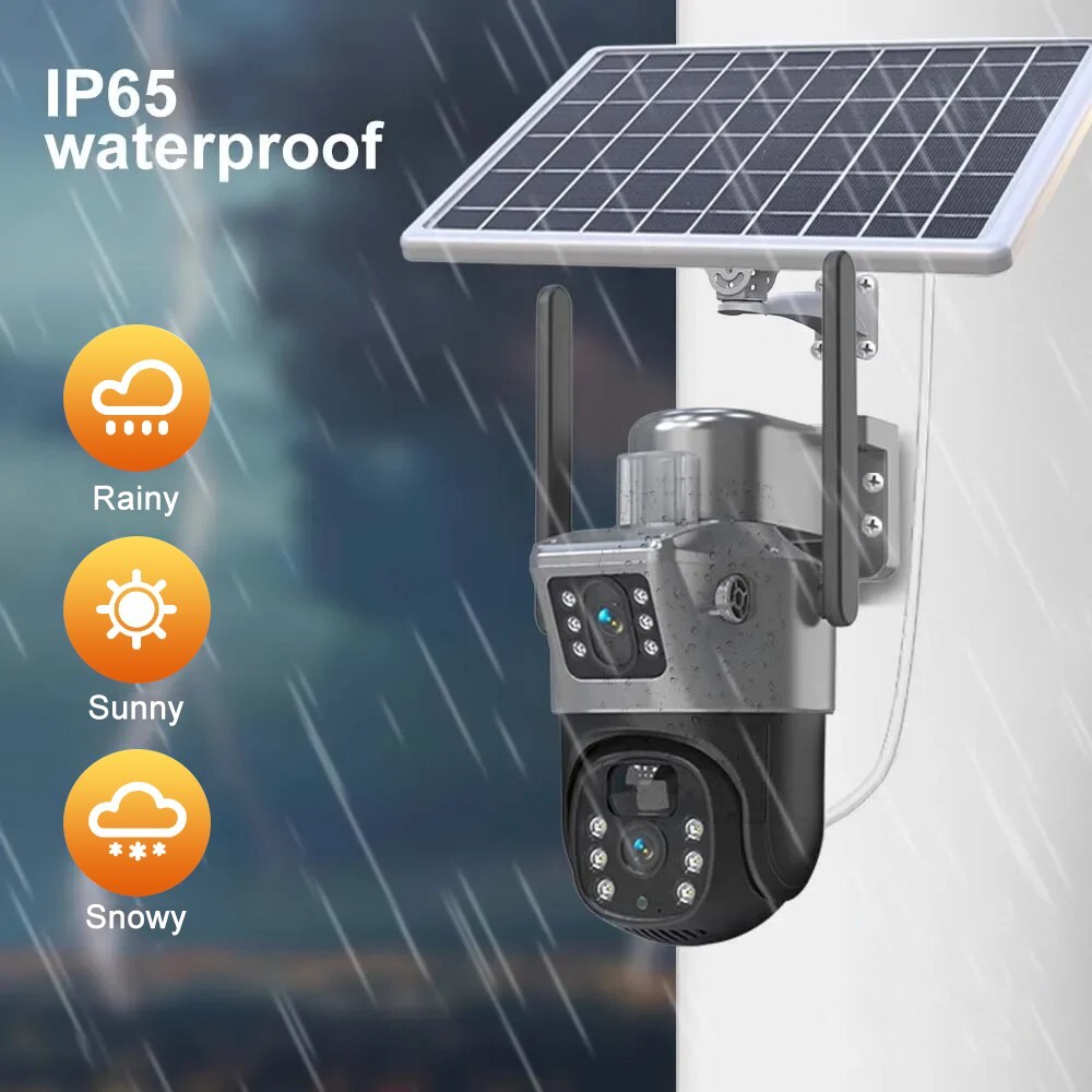 Sansco WiFi 4MP Wireless Solar Power PTZ IP Camera Security CCTV Night Vision