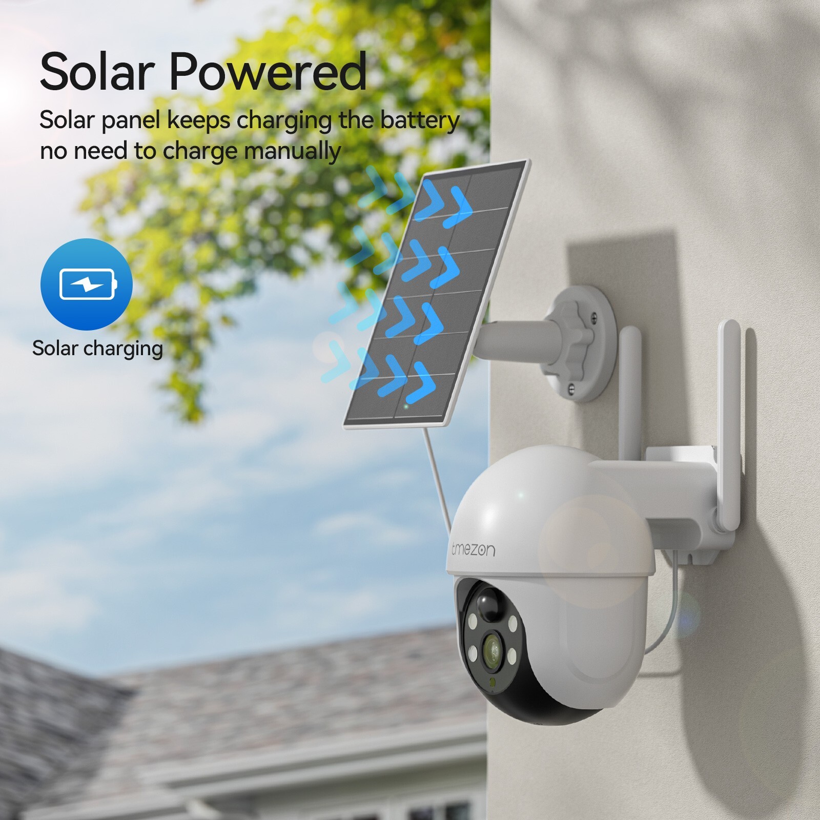 4MP Wireless CCTV Security Camera System Solar PTZ Outdoor 10CH NVR 12” Monitor