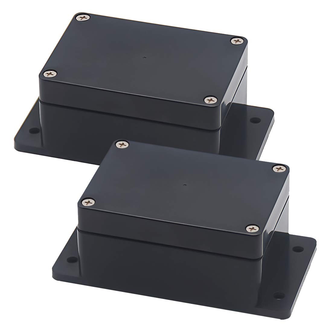 Zulkit Junction Box ABS Plastic 3.94″ x 2.68″ x 1.97″(Pack of 2), Black