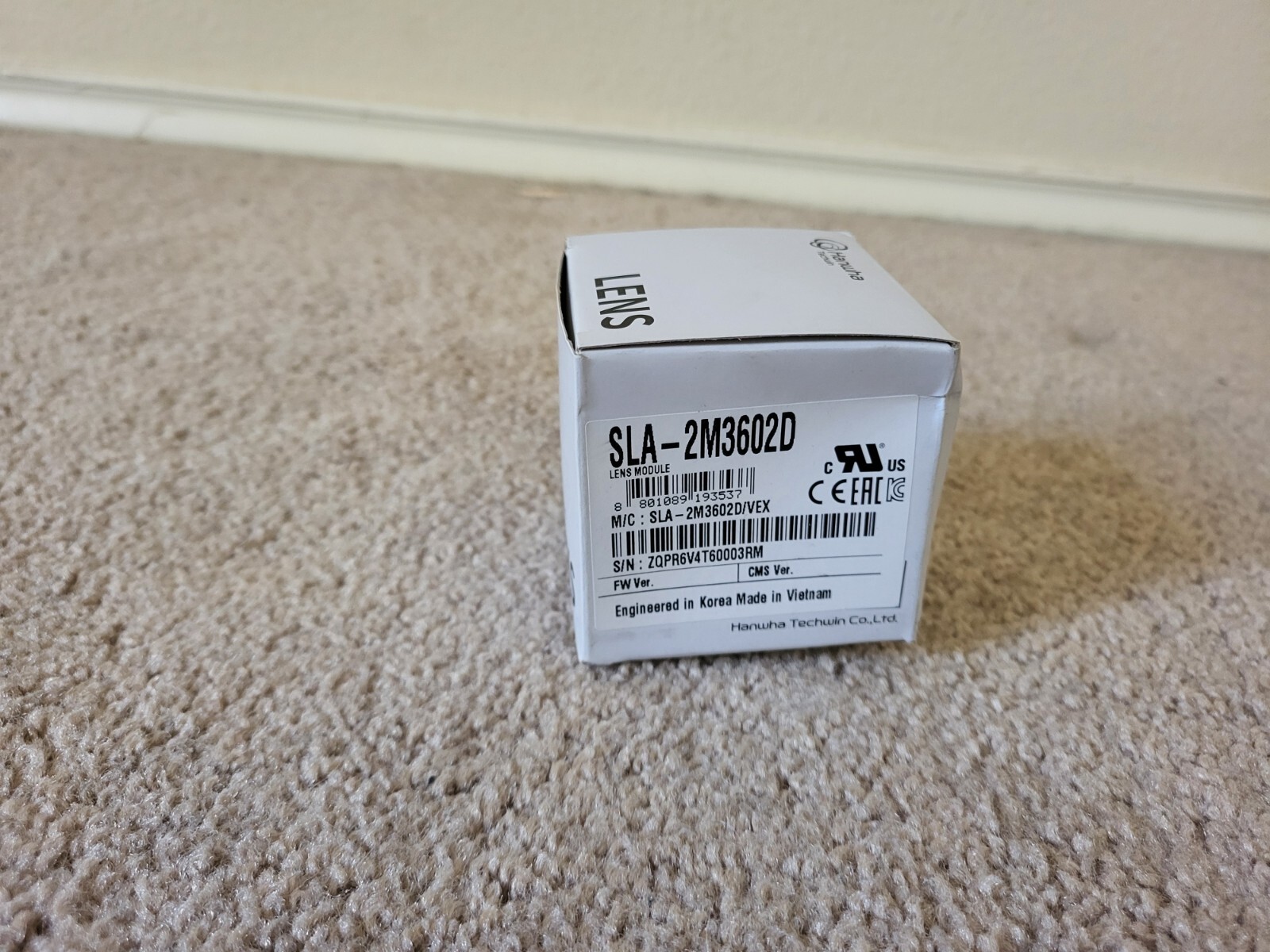 Hanwha Techwin SLA-2M3602D 2MP 3.6mm fixed focal Security Camera lens