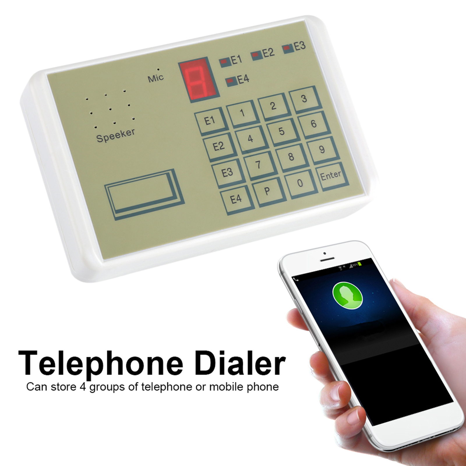 12V Telephone Wired Voice Auto-dialer Burglar Security Household Alarm System AC