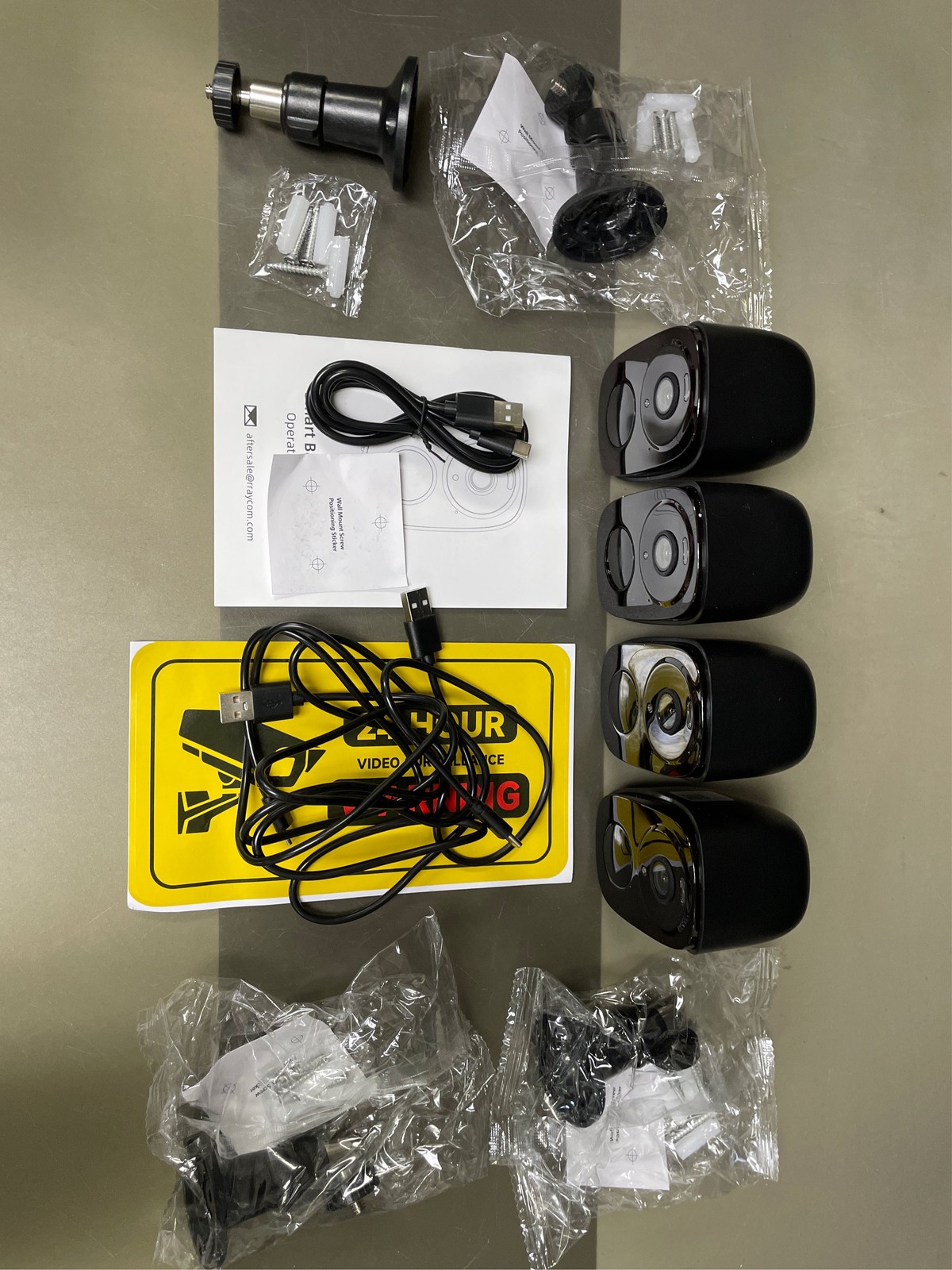 4PCs 2K Security Camera Wireless Outdoor, Surveillance Indoor Home Camera, Batte