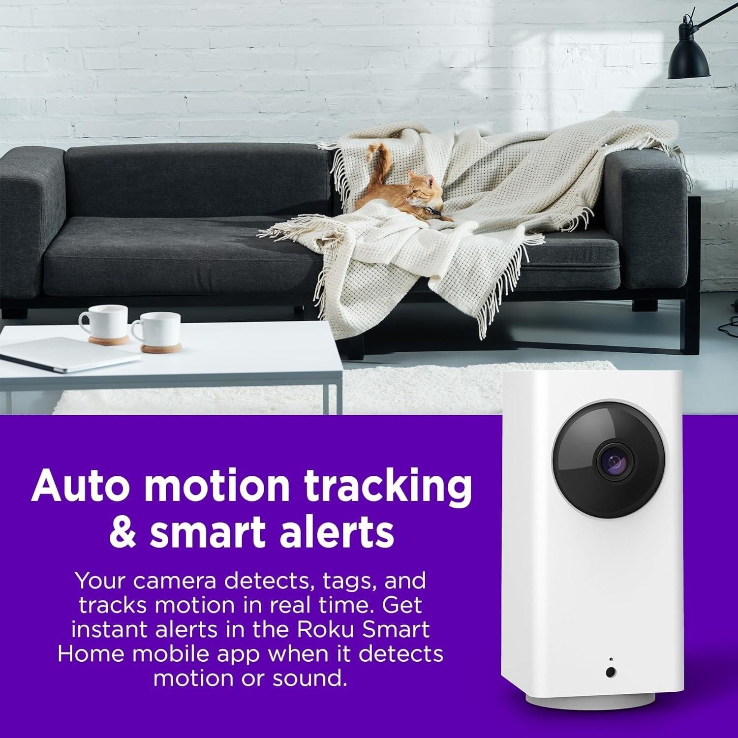 Roku Indoor Camera 360 Pan/Tilt Wired 1080p HD video & color night vision White