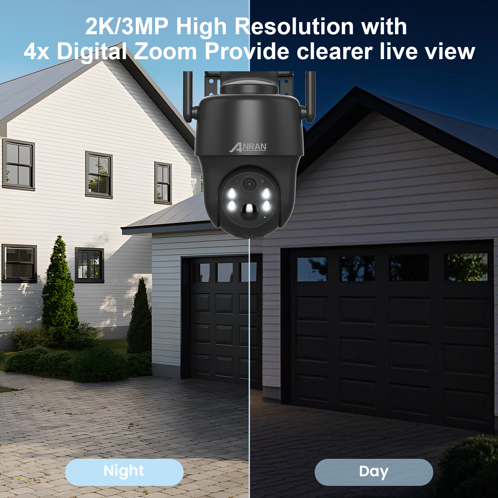 ANRAN 4G LTE Cellular Solar Security Camera 360° Live View 3MP Outdoor Wireless