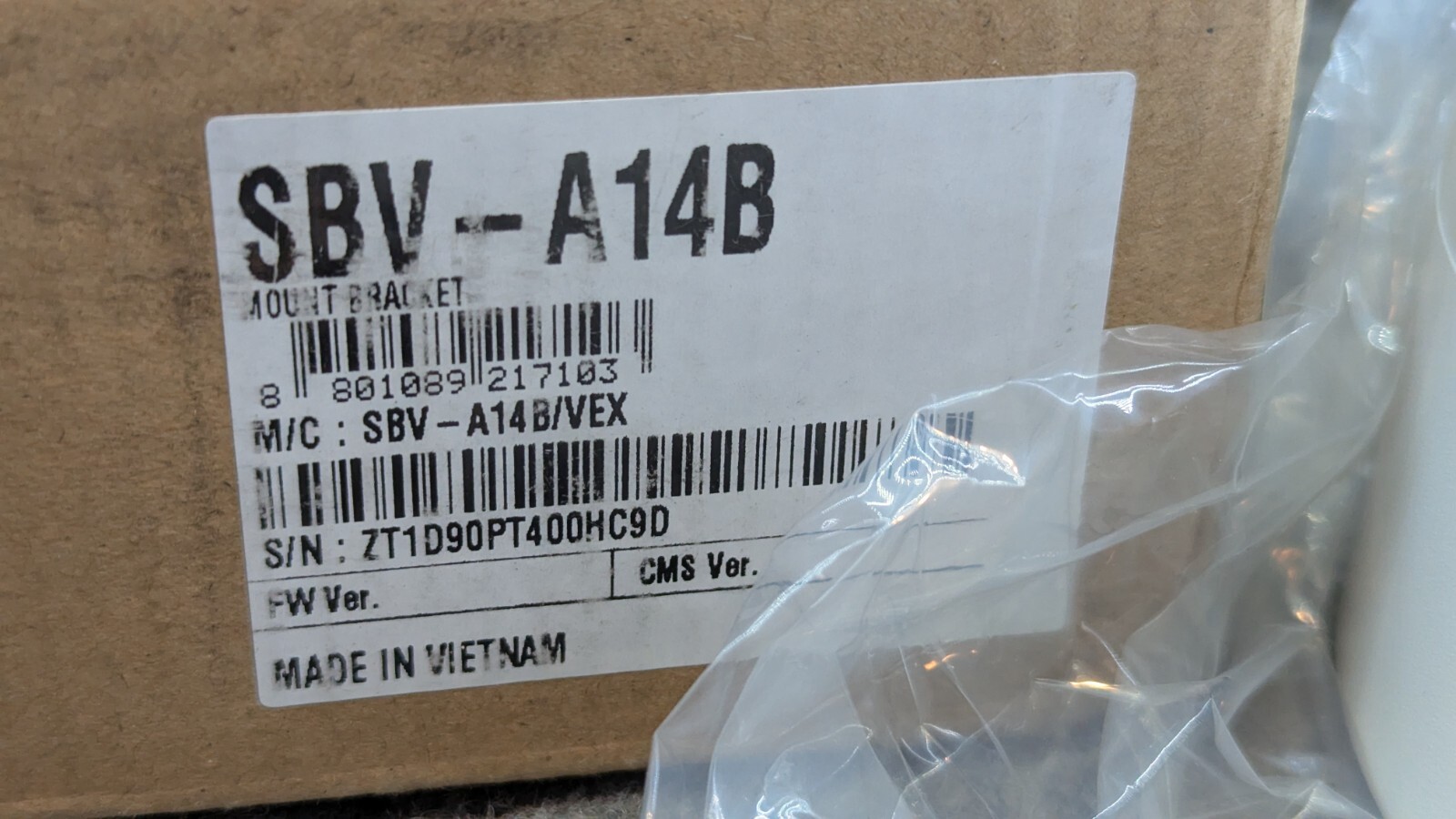 Hanwha Techwin SBV-A14B Wisenet A series cameras for GangboxesSecurity Accessory