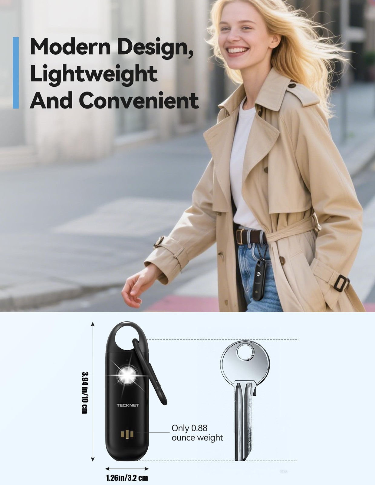 Personal Safety Alarm,Portable Personal Alarm for Women with Flashing Strobe …
