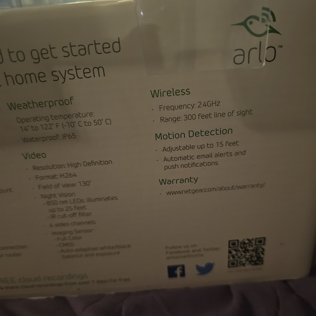 NEW Netgear Arlo Wireless 4 Camera Security System w/Base Station VMS3430-100NAS