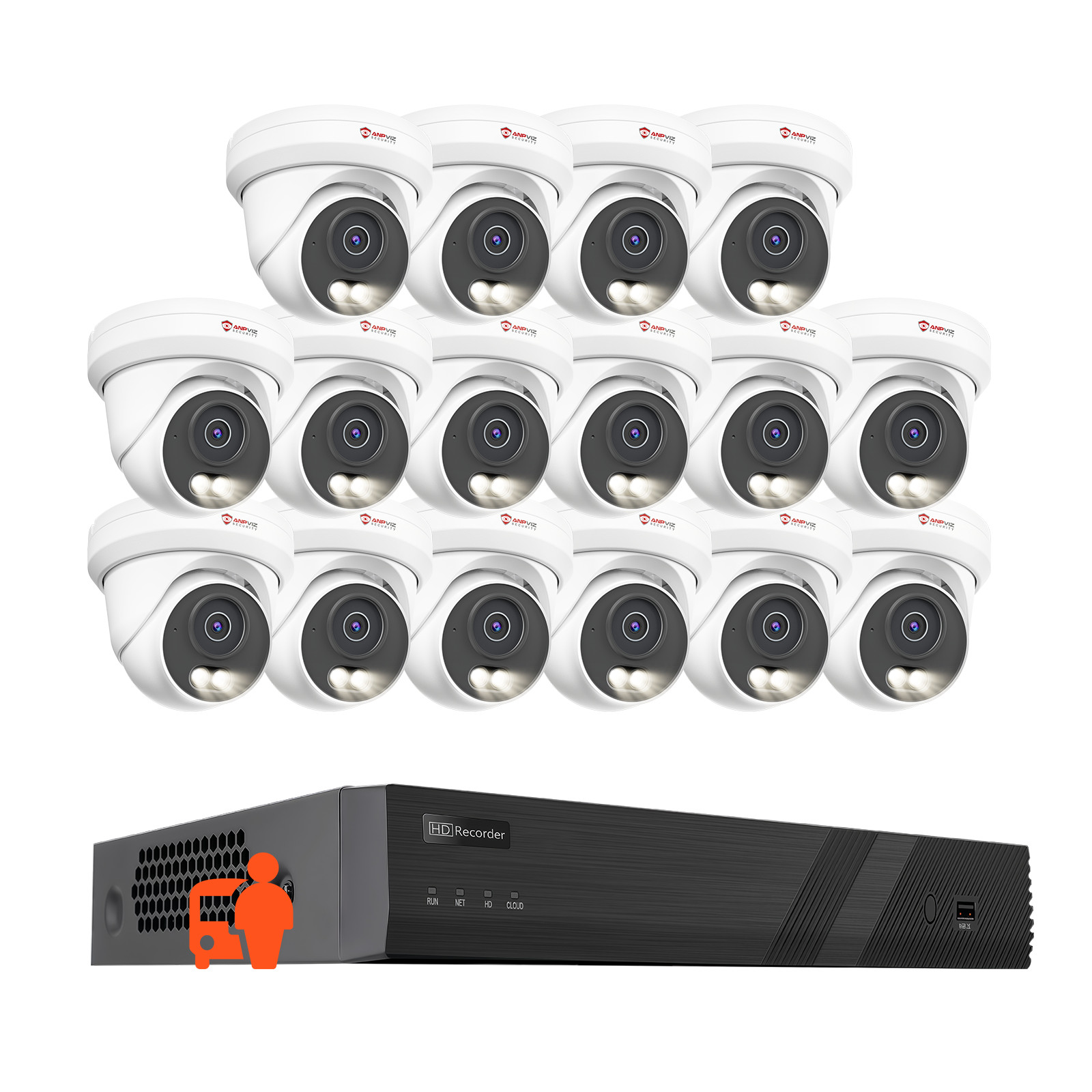 Anpviz 16CH PoE Security Camera System with Audio, 12MP 4K & Color Night Vision