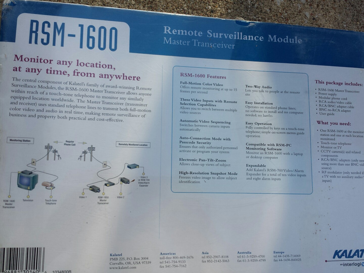 Calibur New Kalatel Remote Surveillance Module RSM-1600 Master Transceiver