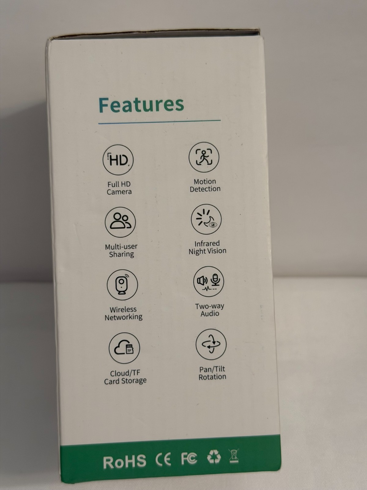 Cloarks Pan/Tilt Camera Color Night Vision 2-Way Audio White