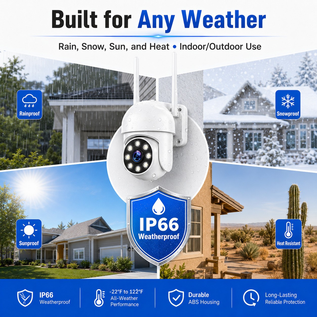 Wireless WIFI Security Camera System 360° View 10CH NVR 2 Way Audio AI Detection