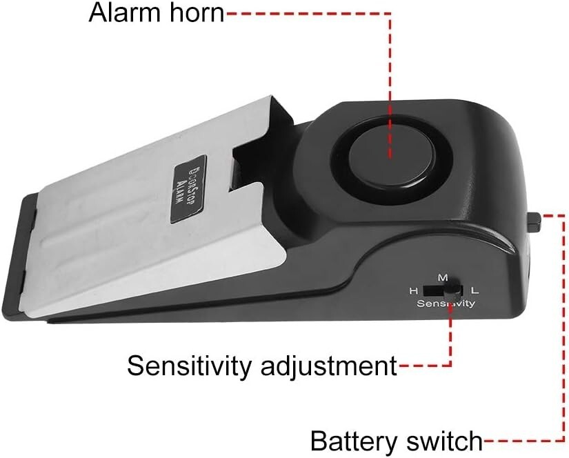 Wireless Travel Door Stop Alarm Portable Security Alert Wedge Stopper Hotel Bx22